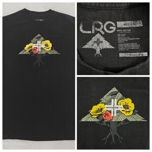 LRG Floral Tree Logo Shirt Mens M Black Skate Streetwear Y2K Skateboarding